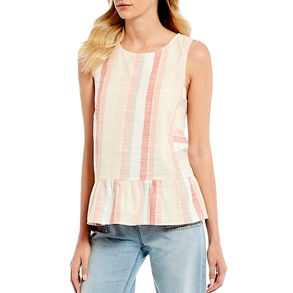 NWT! Cremieux Alex Sleeveless Peplum Blouse
